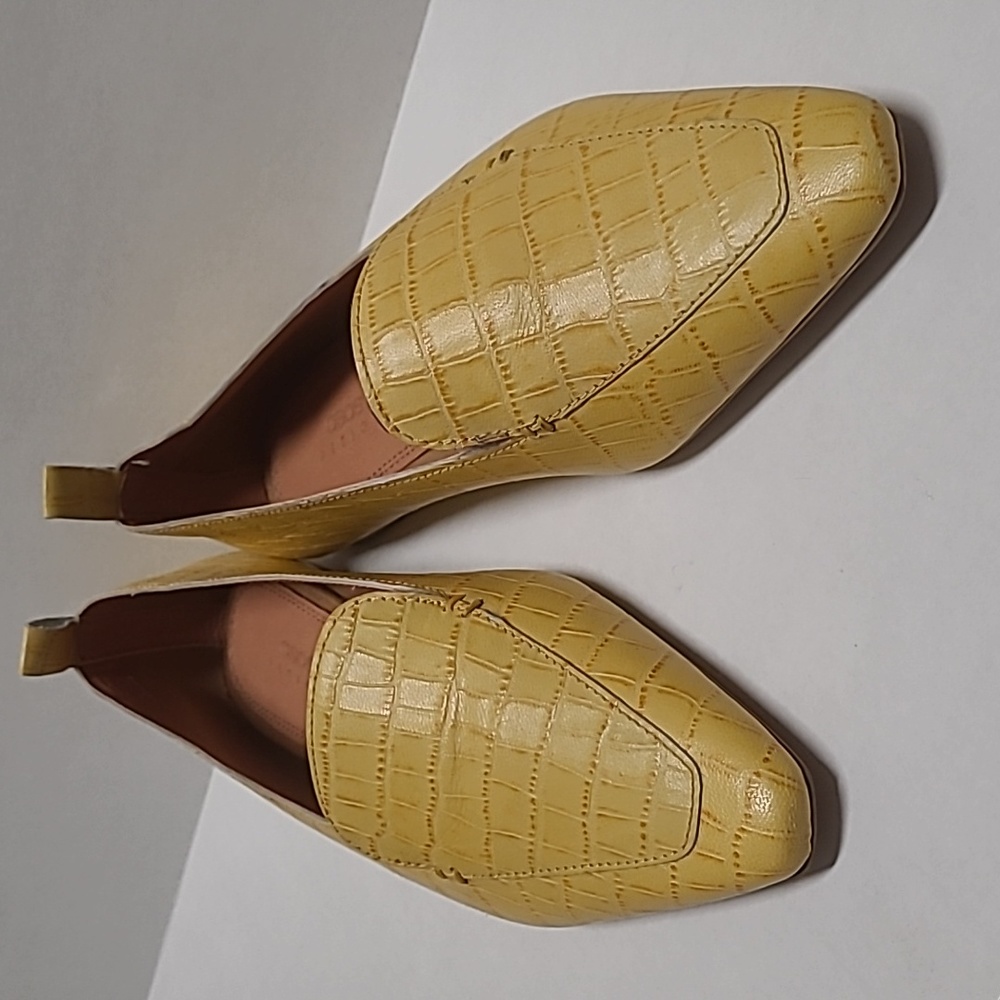 ASOS Yellow Croc-Embossed Loafers for @shoppowell to buy - Picture 2 of 8